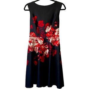 Adrianna Papell Floral Dress Dress Women’s Size 2 Black Red